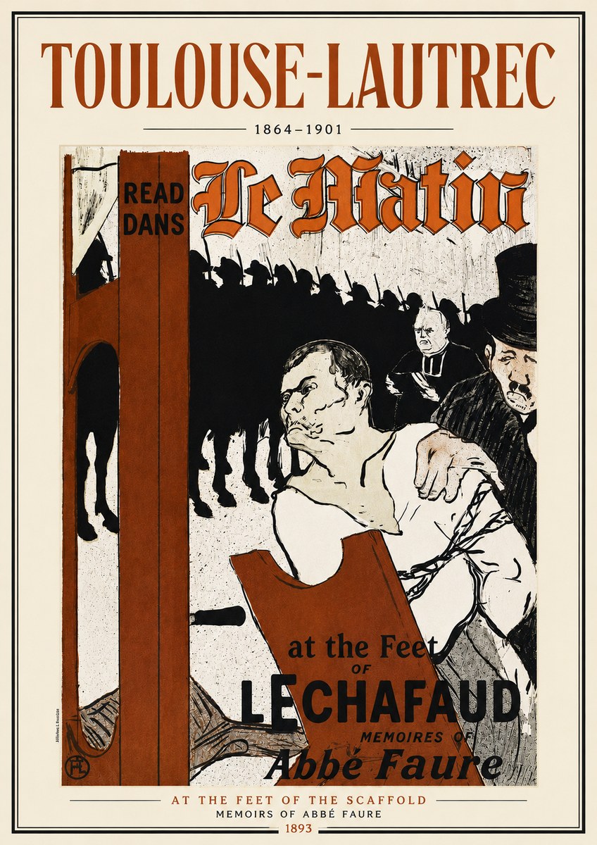 Toulouse-Lautrec At the Feet of the Scaffold Memoirs of Abbé Faure No5 - Affiche