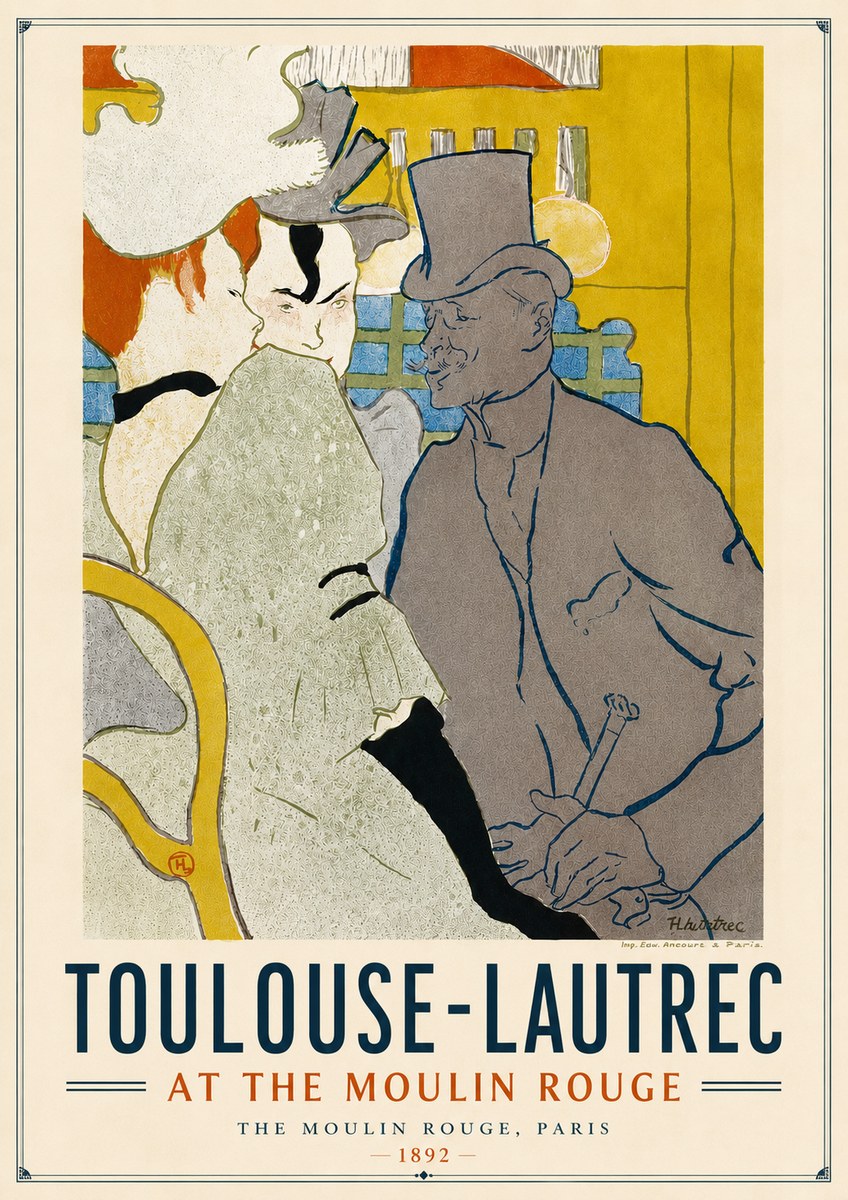 Toulouse-Lautrec At the Moulin Rouge No4 - Affiche