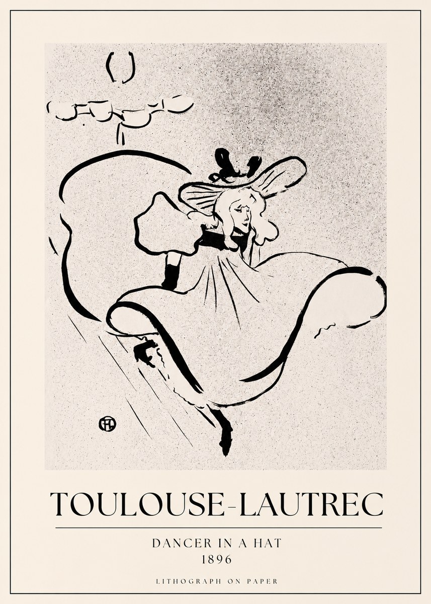 Toulouse-Lautrec Dancer in a Hat No1 - Affiche