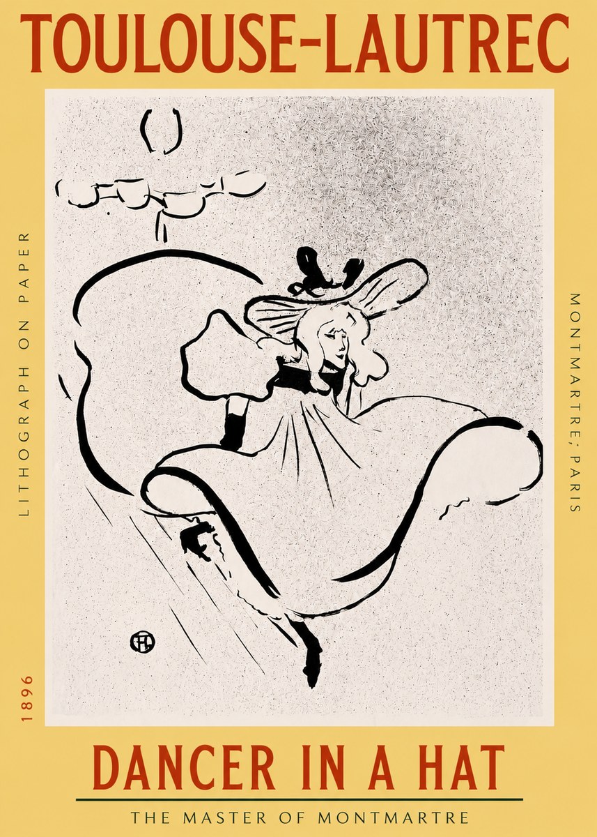 Toulouse-Lautrec Dancer in a Hat No2 - Affiche