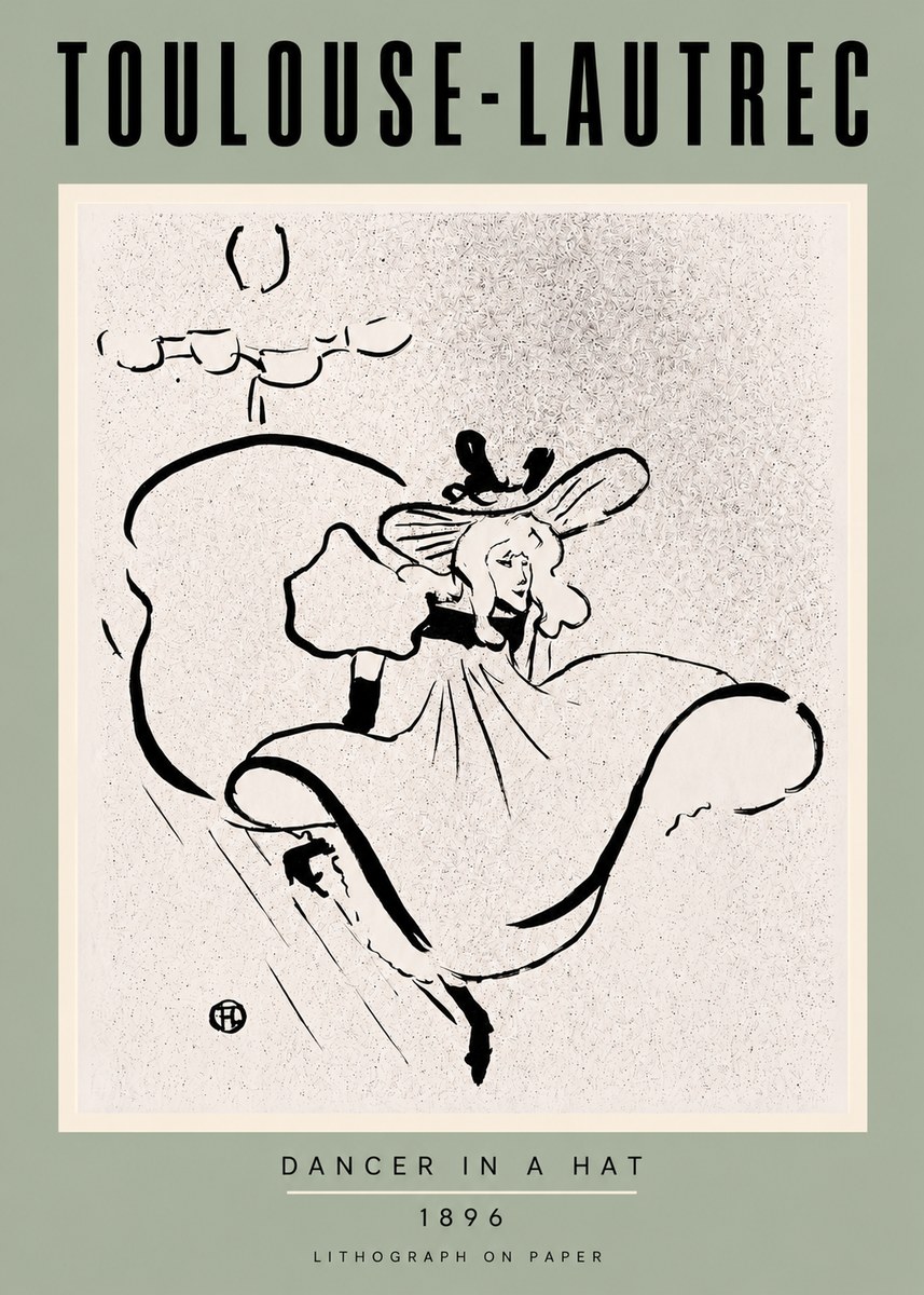 Toulouse-Lautrec Dancer in a Hat No3 - Affiche