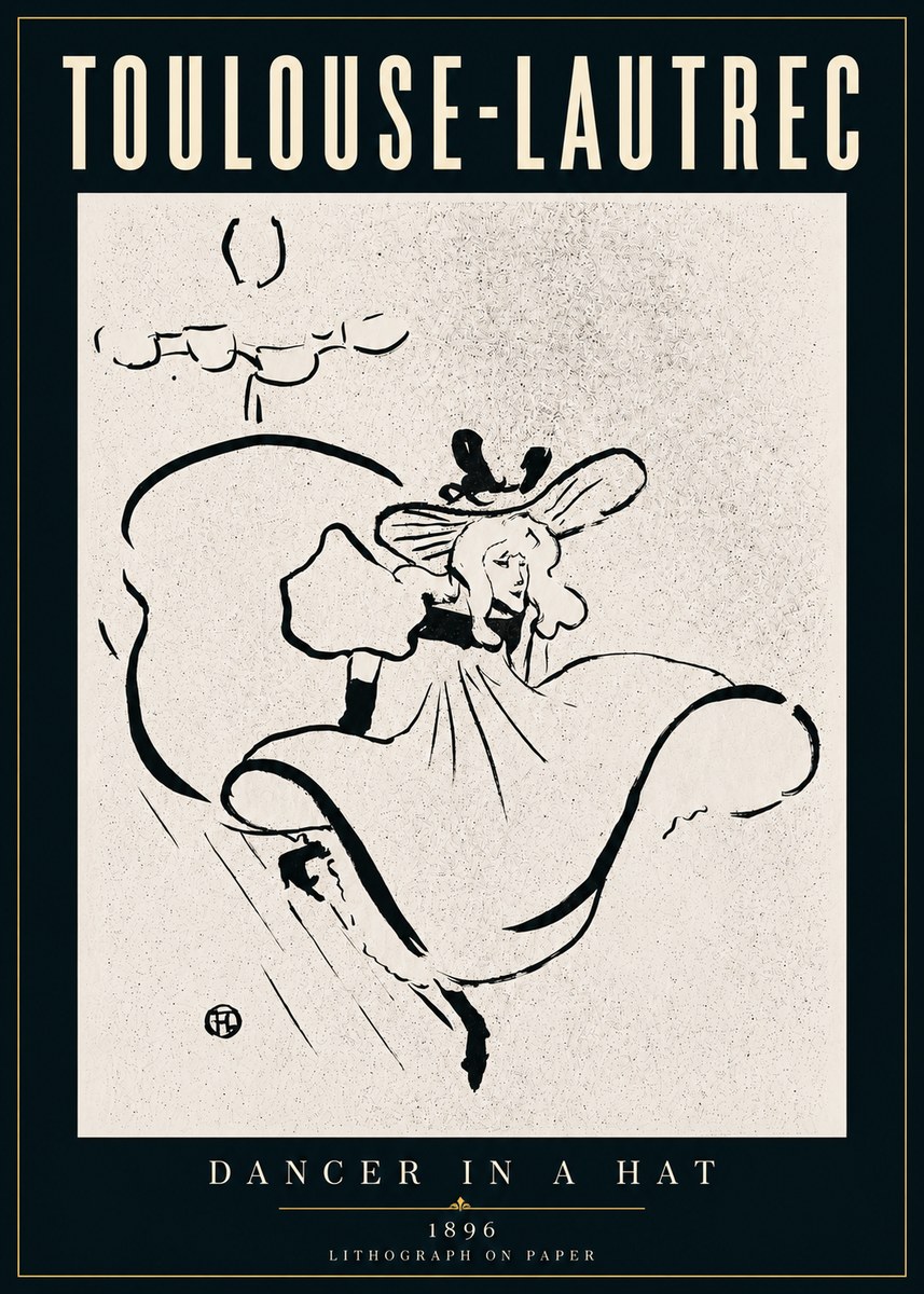 Toulouse-Lautrec Dancer in a Hat No5 - Affiche