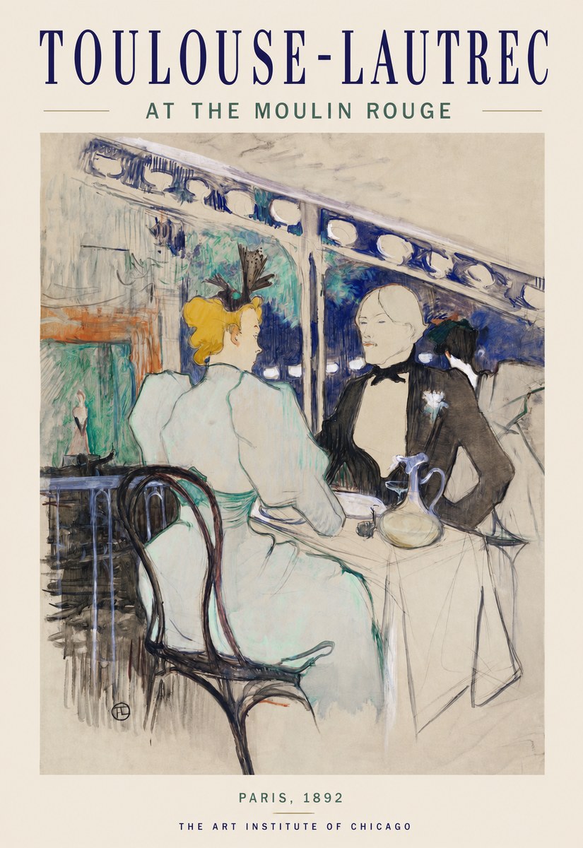 Toulouse-Lautrec At the Moulin Rouge XI No1 - Affiche