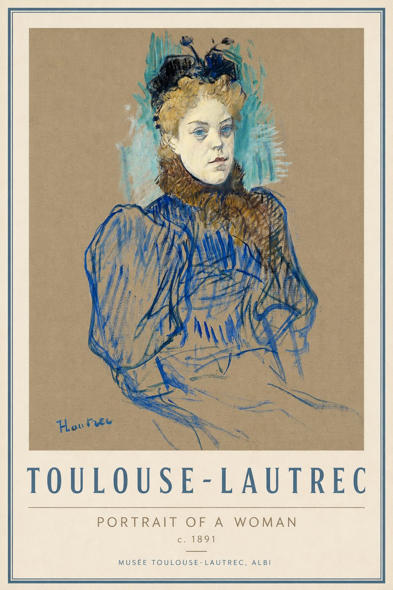 Toulouse-Lautrec Portrait of a Woman No3 - Affiche