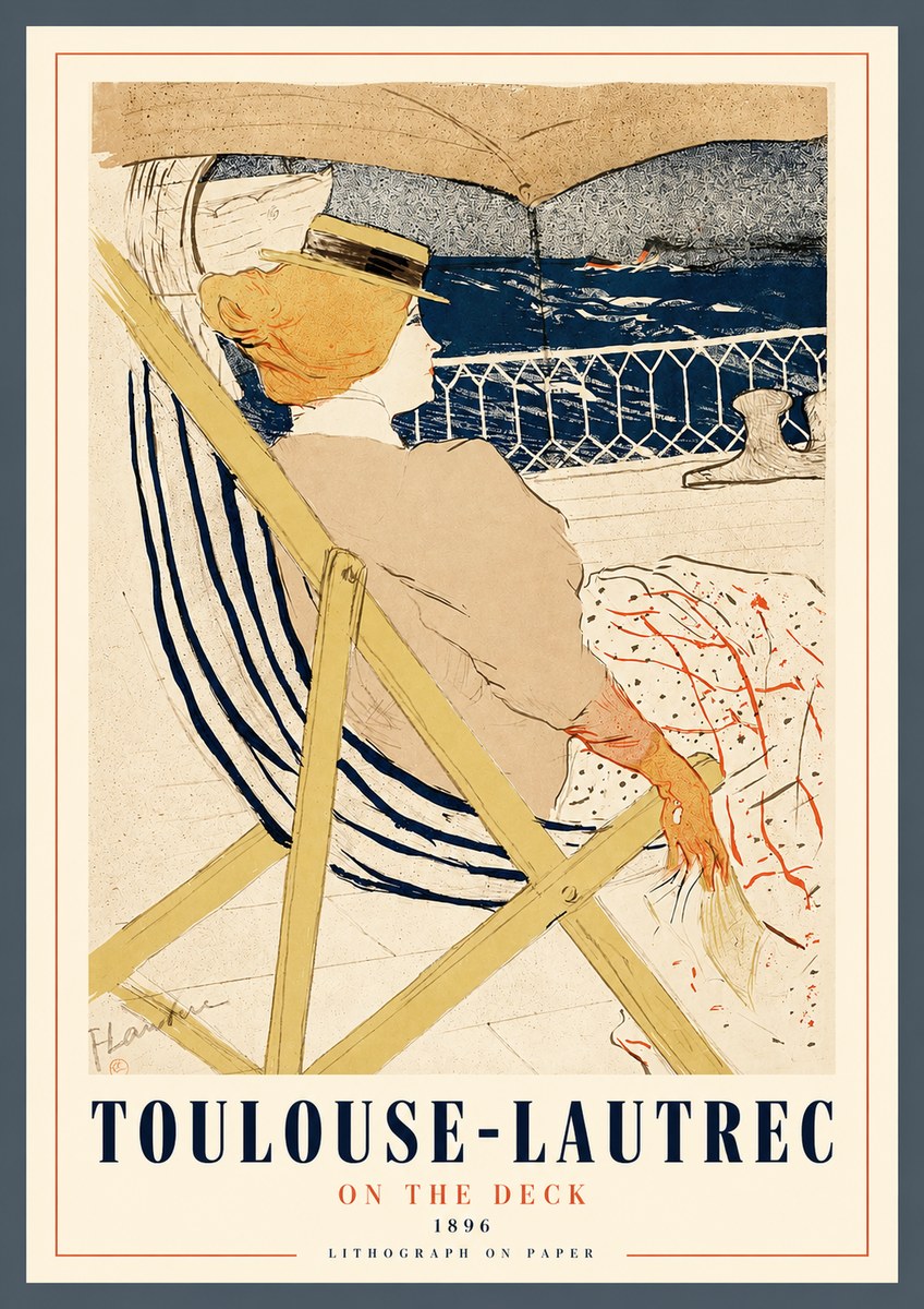 Toulouse-Lautrec On the Deck No2 - Affiche