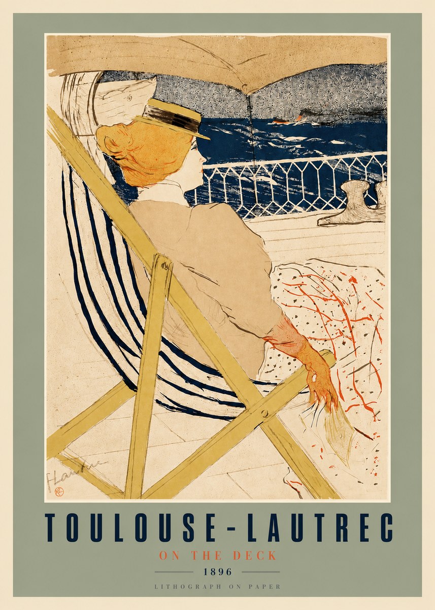 Toulouse-Lautrec On the Deck No3 - Affiche