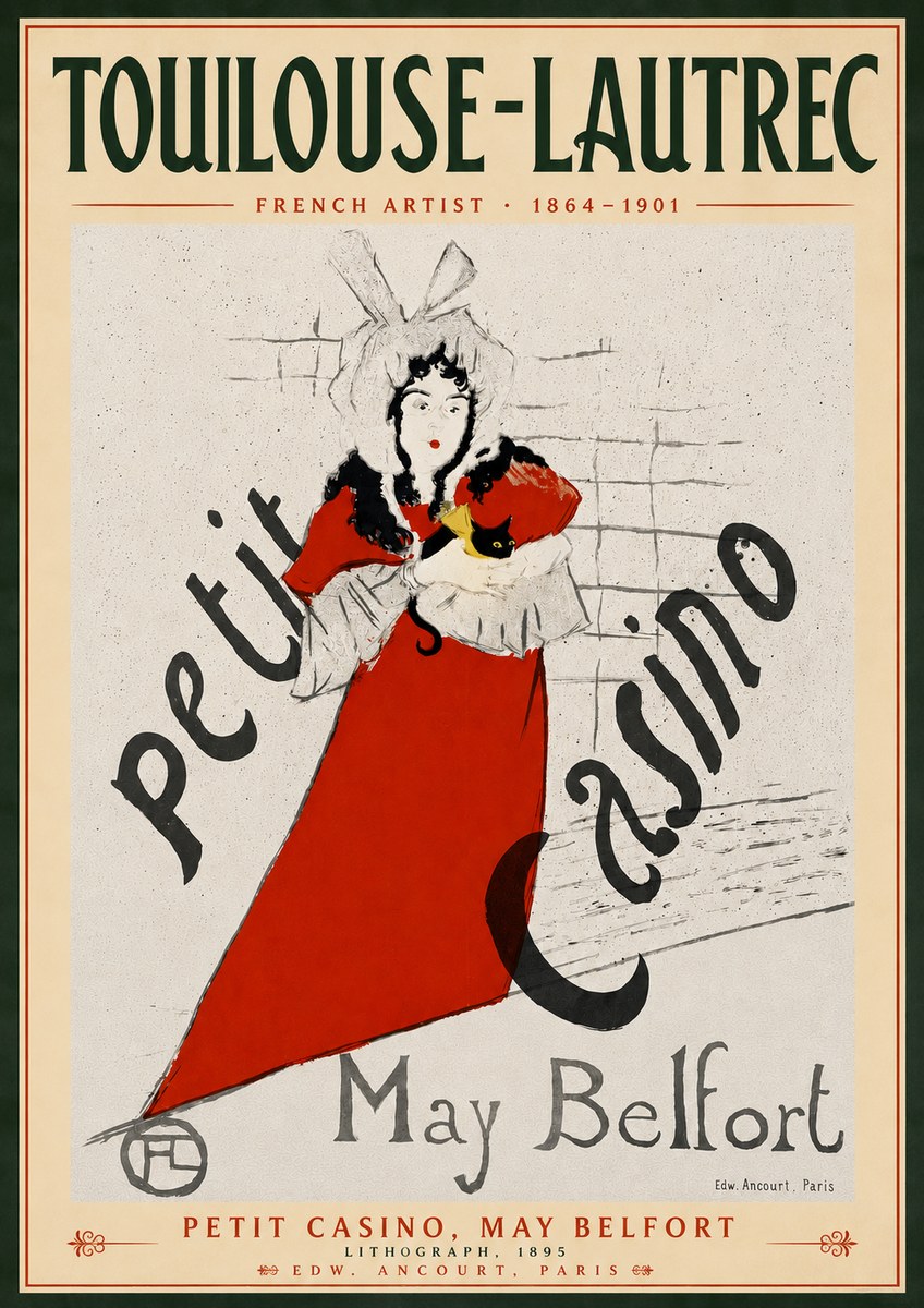 Toulouse-Lautrec Petit Casino, May Belfort No4 - Affiche