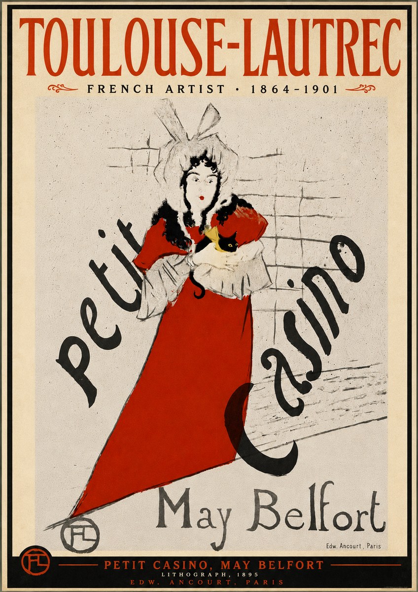 Toulouse-Lautrec Petit Casino, May Belfort No6 - Affiche