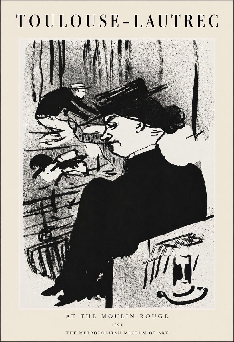 Toulouse-Lautrec At the Moulin Rouge No1 - Affiche