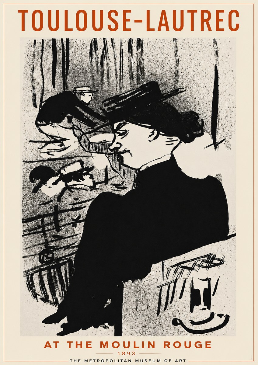 Toulouse-Lautrec At the Moulin Rouge XII No2 - Affiche