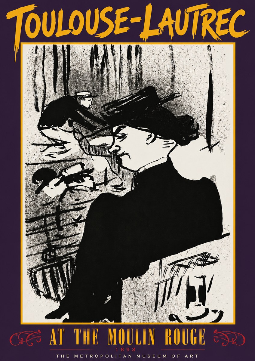 Toulouse-Lautrec At the Moulin Rouge XII No3 - Affiche
