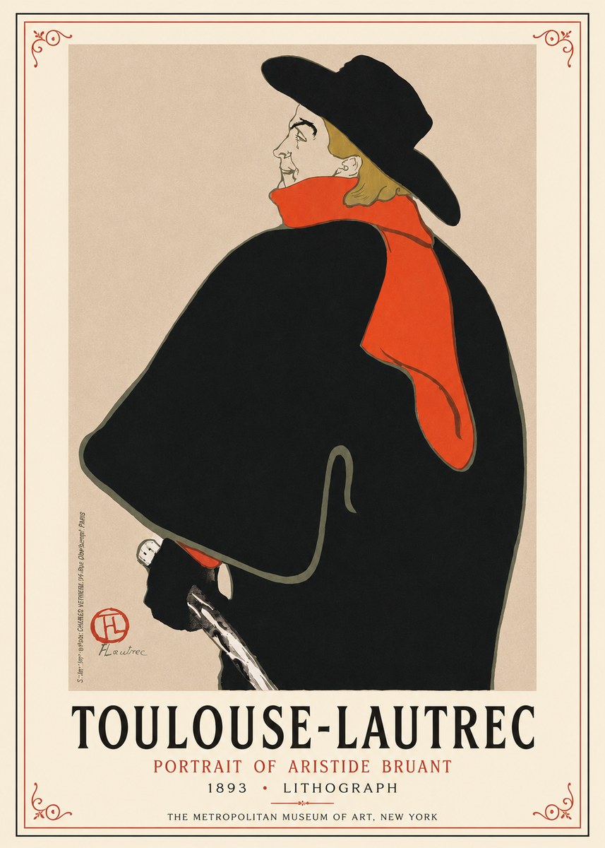 Toulouse-Lautrec Portrait of Aristide Bruant No3 - Affiche