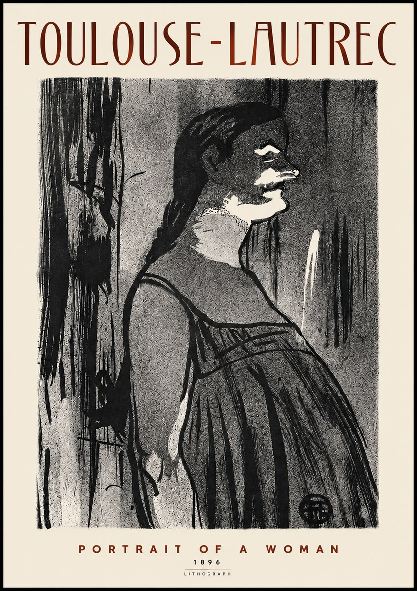 Toulouse-Lautrec Portrait of a Woman III No4 - Affiche