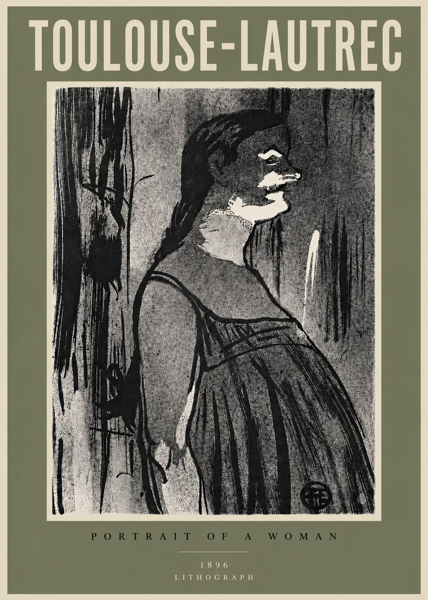 Toulouse-Lautrec Portrait of a Woman III No5 - Affiche