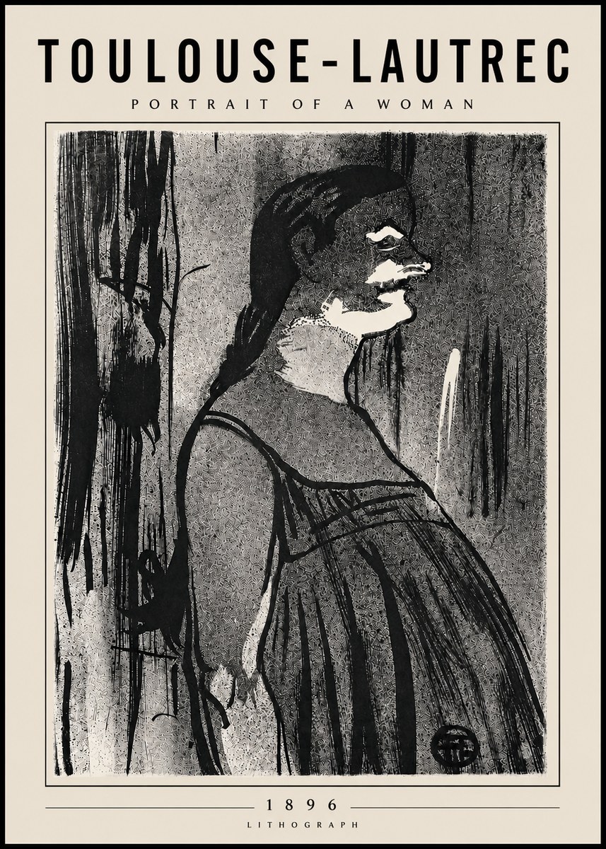Toulouse-Lautrec Portrait of a Woman III No6 - Affiche