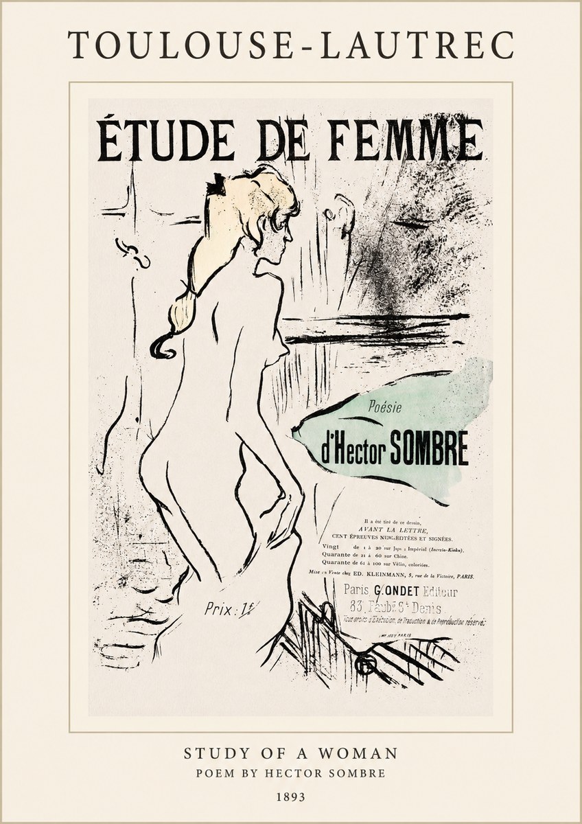 Toulouse-Lautrec Étude De Femme No1 - Affiche