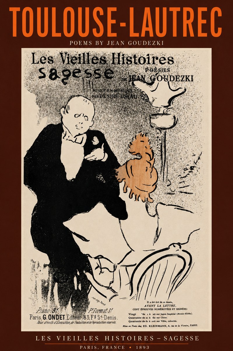 Toulouse-Lautrec Les Vieilles Histoires - Poésies Sagesse Jean Goudezki No2 - Affiche
