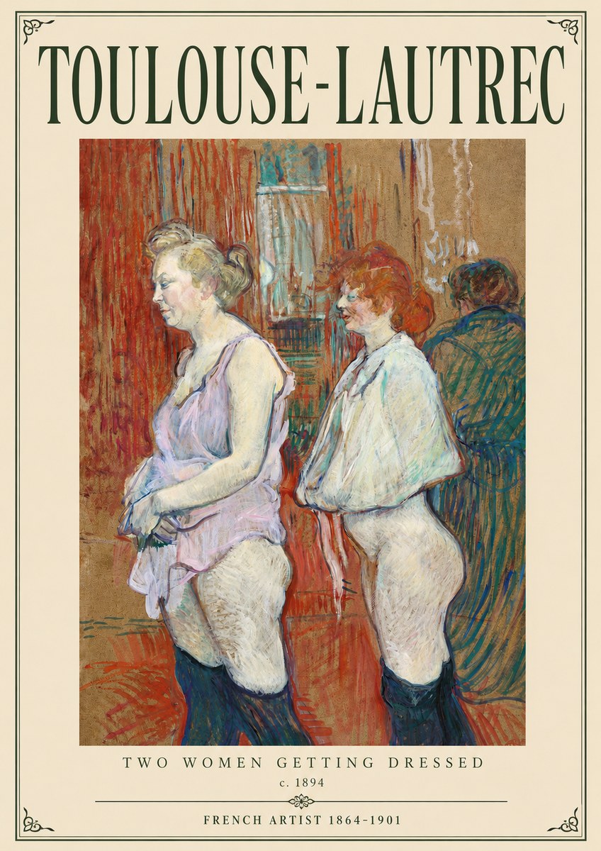 Toulouse-Lautrec Two Women Getting Dressed No3 - Affiche