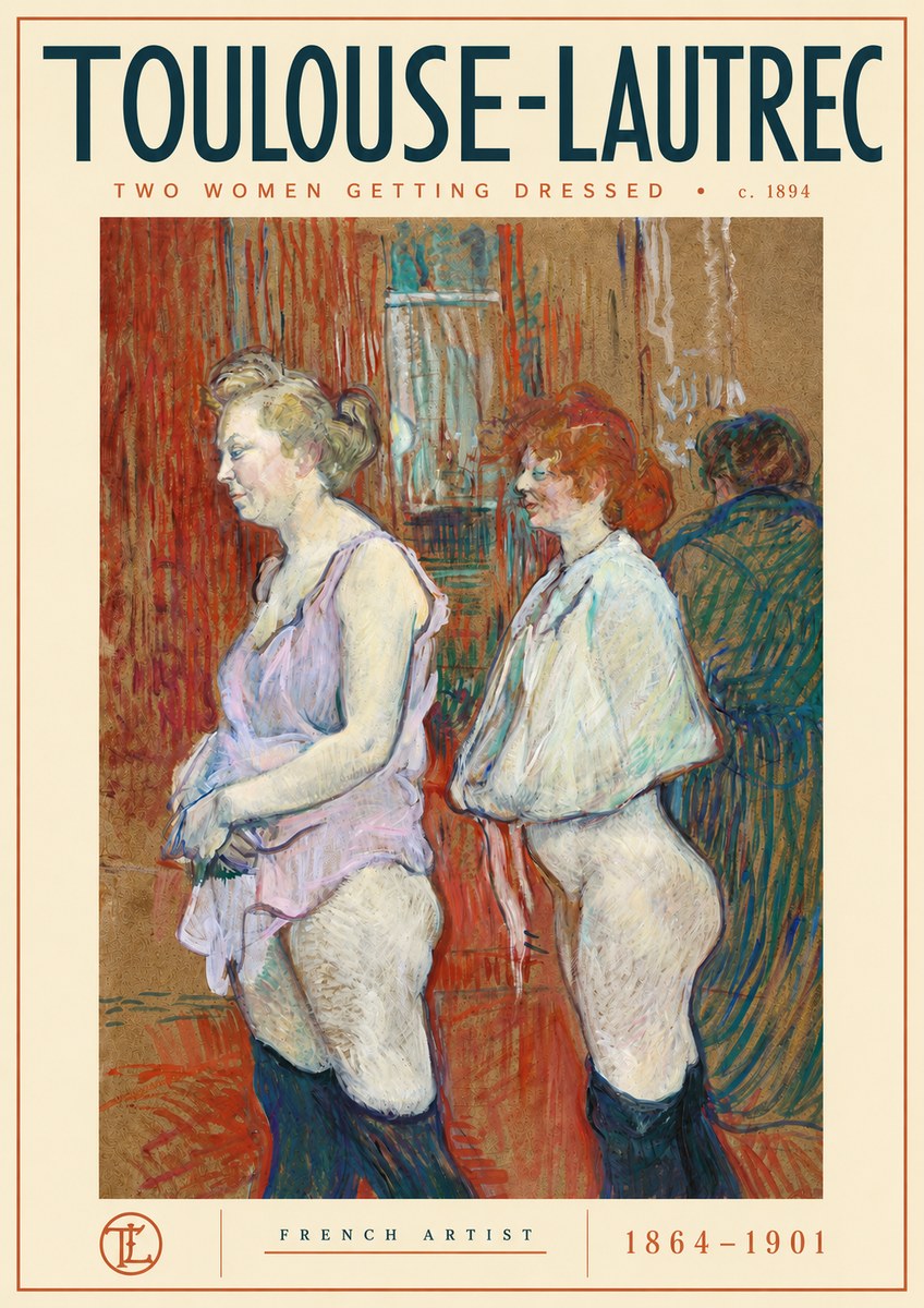 Toulouse-Lautrec Two Women Getting Dressed No4 - Affiche