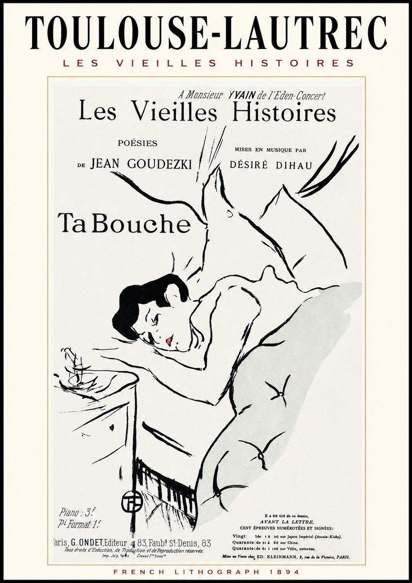Toulouse-Lautrec Les Vieilles Histoires - Ta Bouche No1 - Affiche