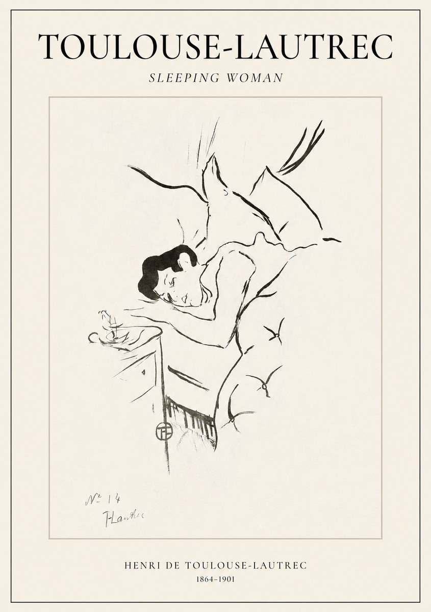 Toulouse-Lautrec Sleeping Woman No1 - Affiche