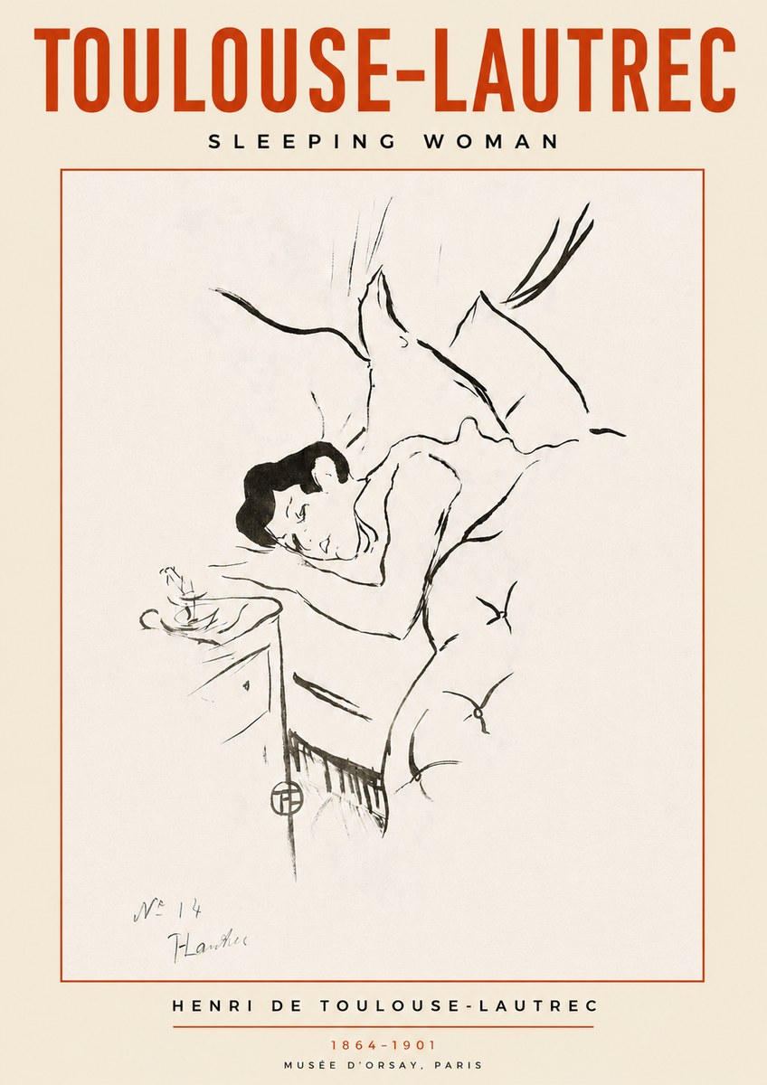 Toulouse-Lautrec Sleeping Woman No3 - Affiche