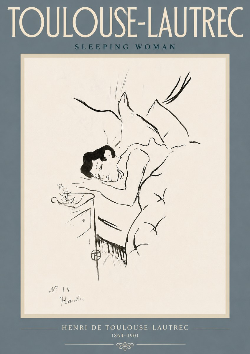 Toulouse-Lautrec Sleeping Woman No4 - Affiche