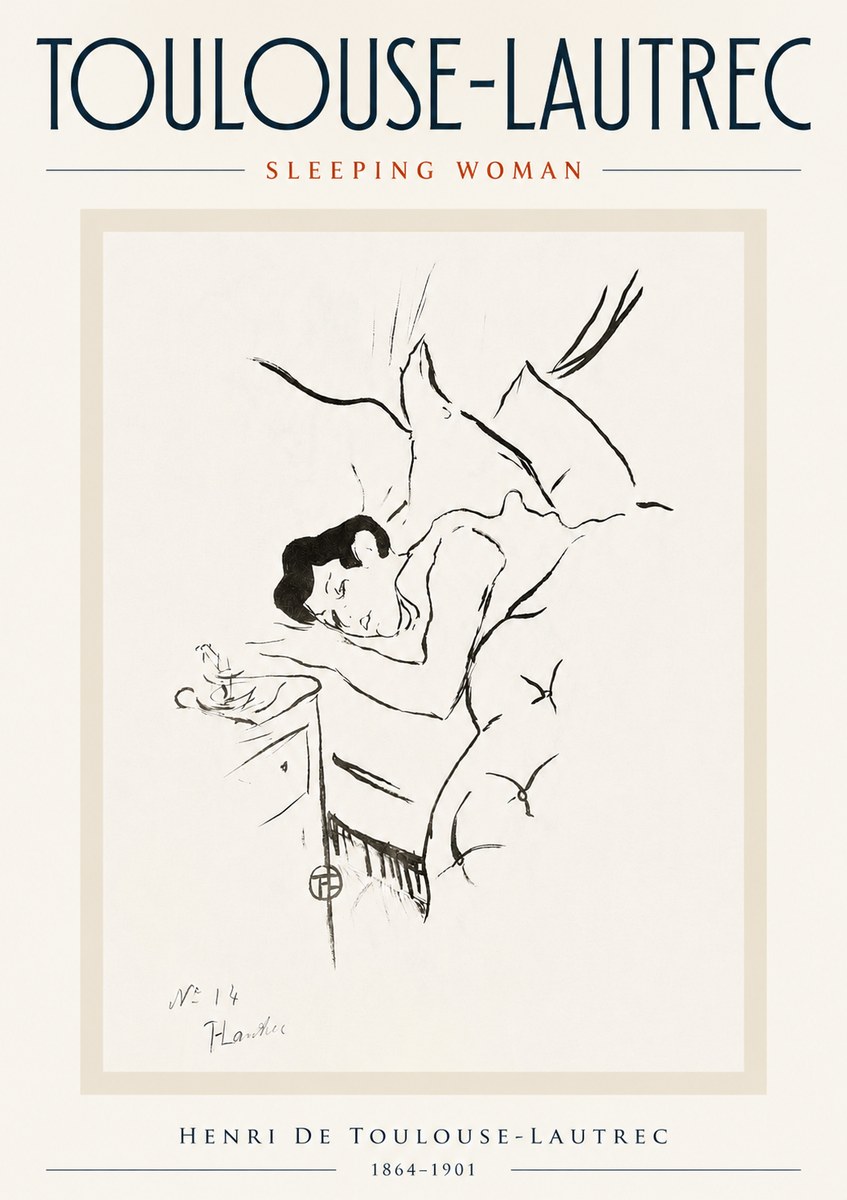 Toulouse-Lautrec Sleeping Woman No5 - Affiche