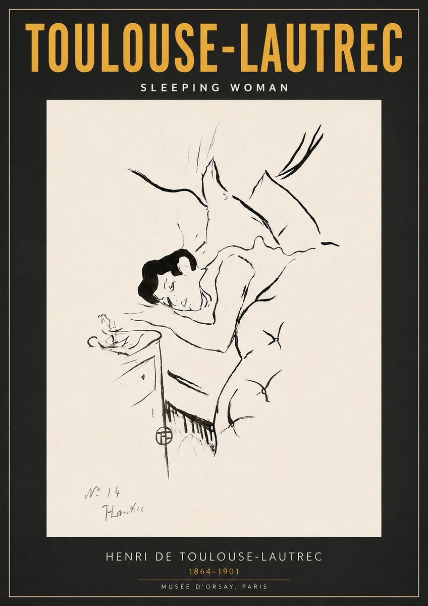 Toulouse-Lautrec Sleeping Woman No6 - Affiche