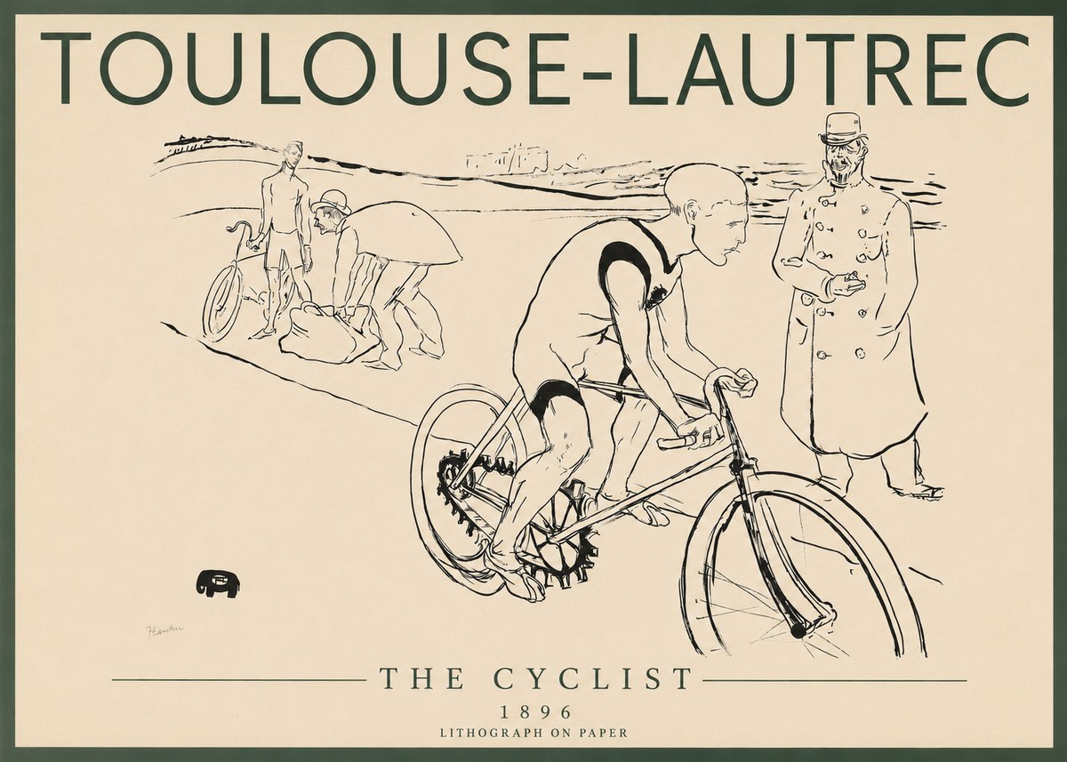 Toulouse-Lautrec The Cyclist No3 - Affiche