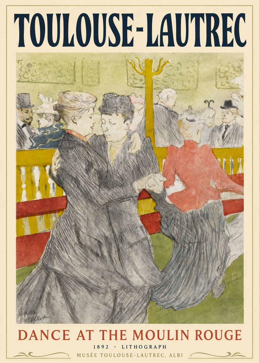 Toulouse-Lautrec Dance at the Moulin Rouge No2 - Affiche