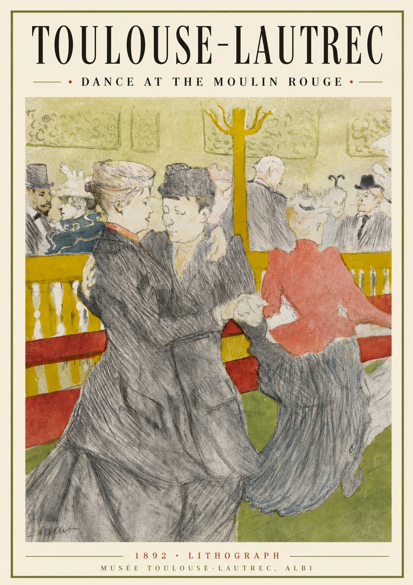 Toulouse-Lautrec Dance at the Moulin Rouge No3 - Affiche