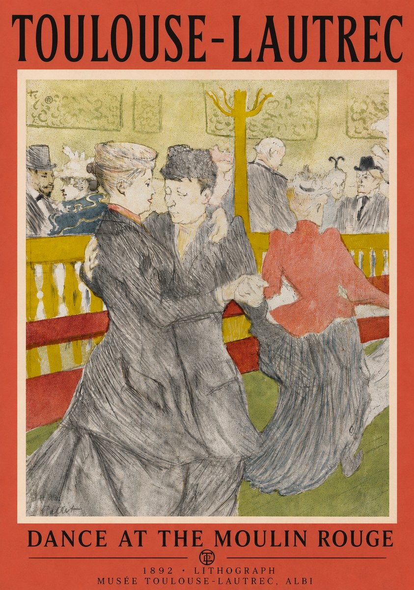 Toulouse-Lautrec Dance at the Moulin Rouge No4 - Affiche