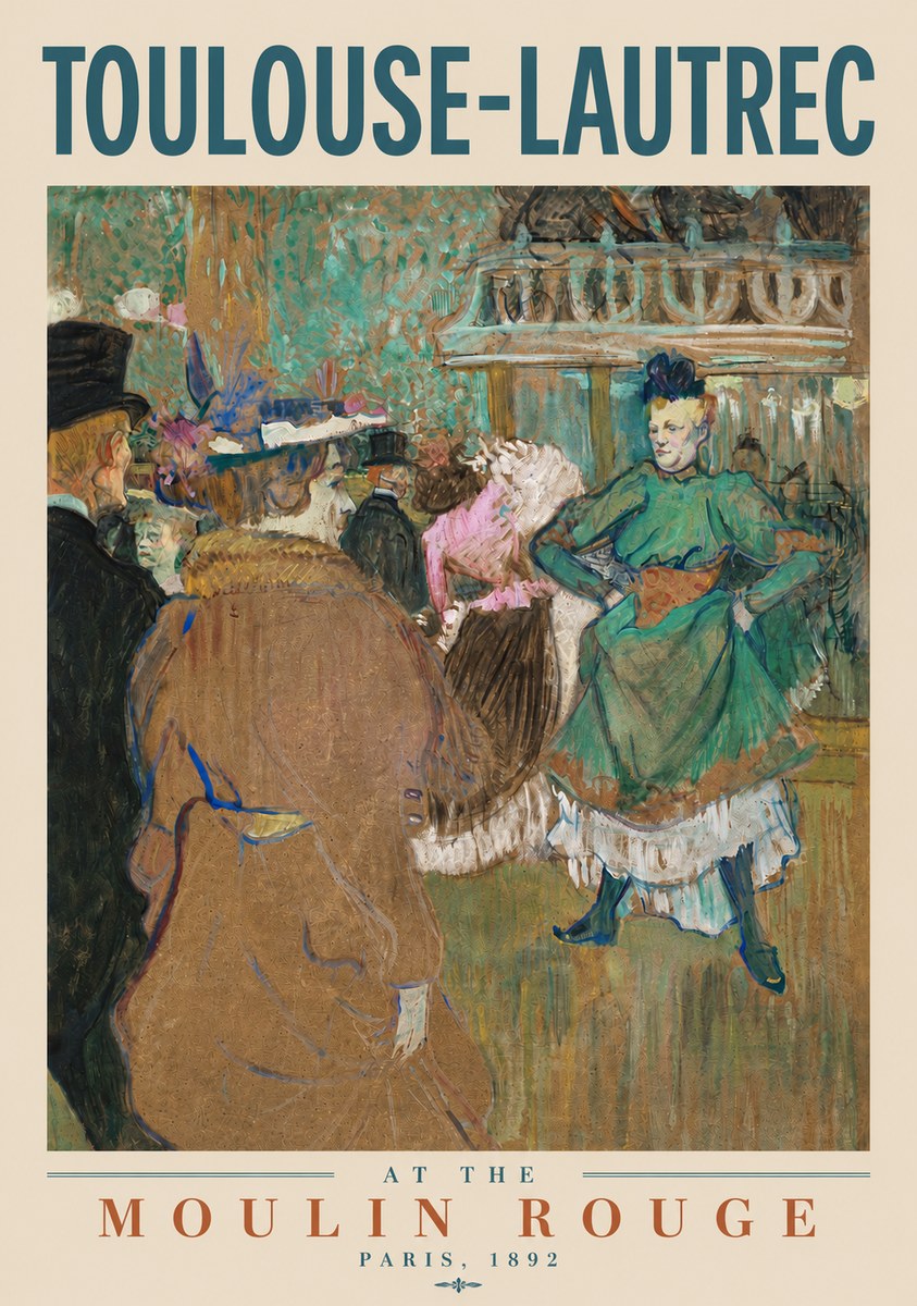 Toulouse-Lautrec At the Moulin Rouge XIII No4 - Affiche