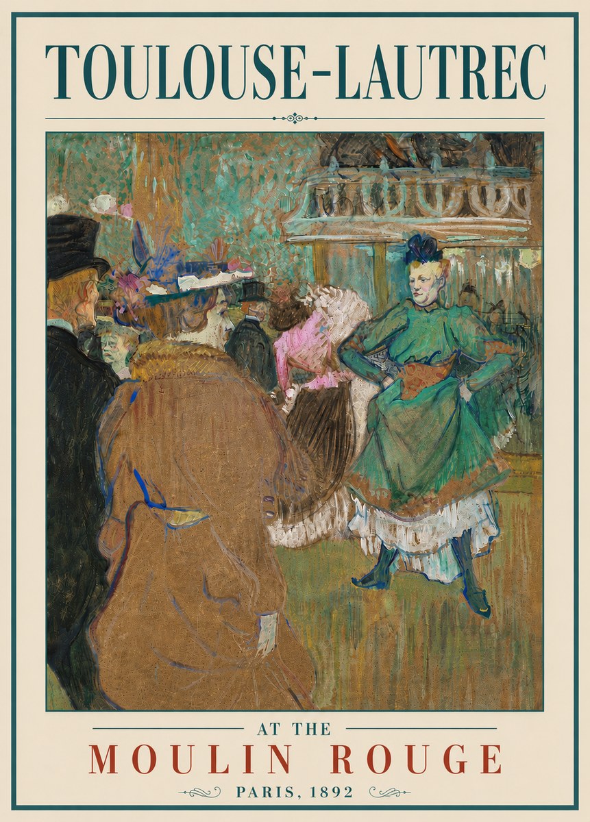 Toulouse-Lautrec At the Moulin Rouge XIII No6 - Affiche