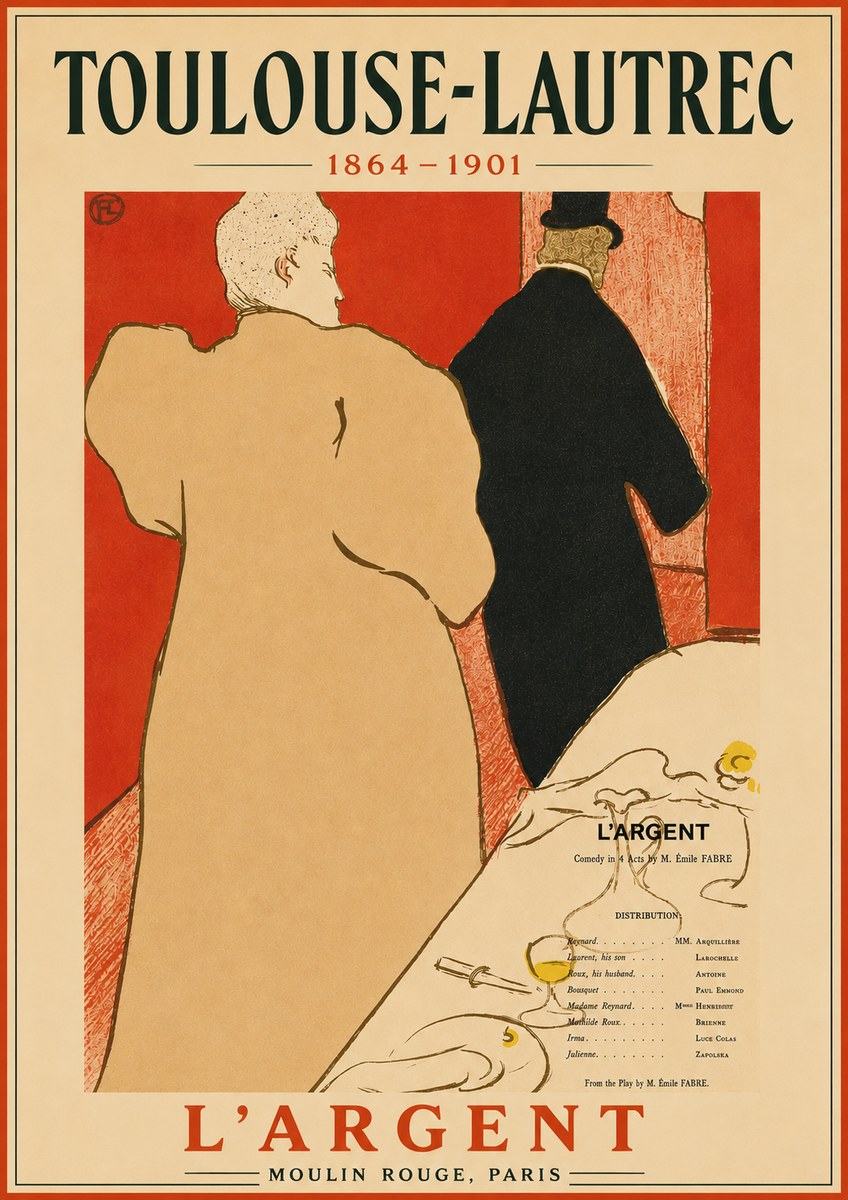Toulouse-Lautrec L'argent No4 - Affiche