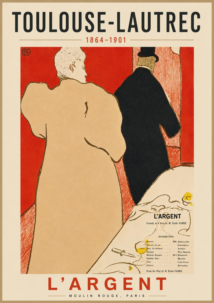 Toulouse-Lautrec L'argent No5 - Affiche