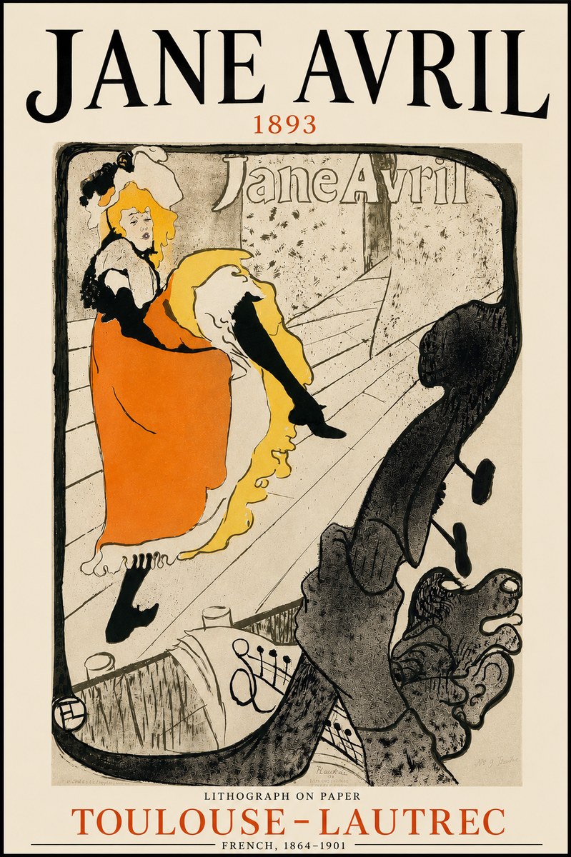 Toulouse-Lautrec Jane Avril No3 - Affiche