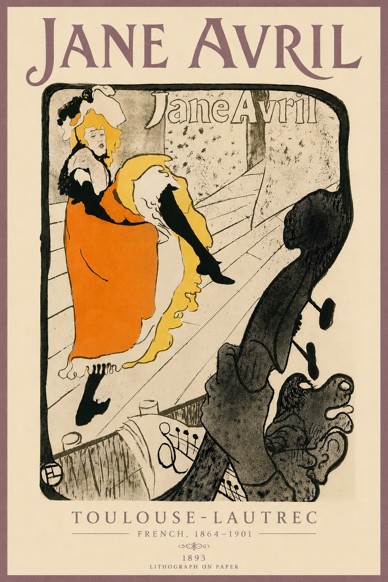 Toulouse-Lautrec Jane Avril II No6 - Affiche