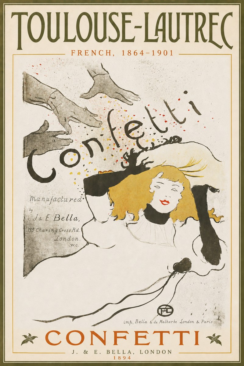Toulouse-Lautrec Confetti No3 - Affiche