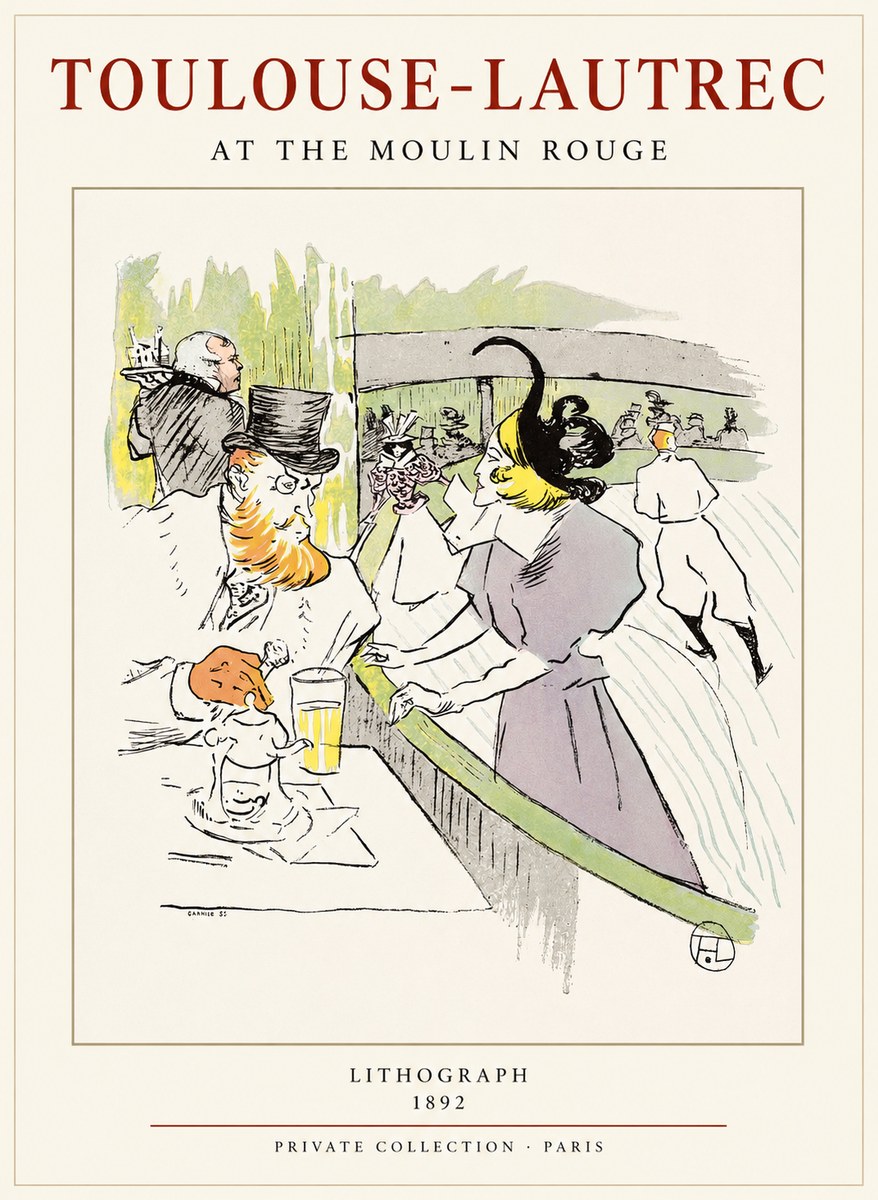 Toulouse-Lautrec At the Moulin Rouge XV No1 - Affiche