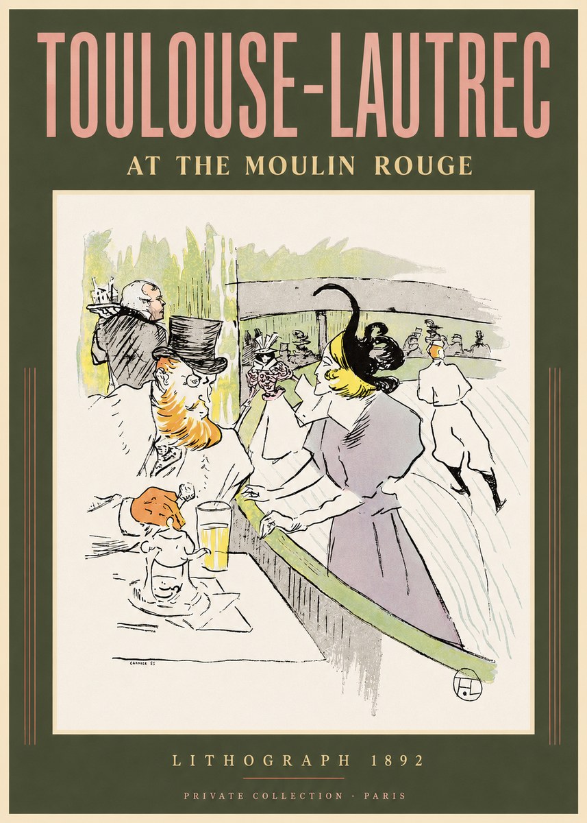 Toulouse-Lautrec At the Moulin Rouge XV No2 - Affiche