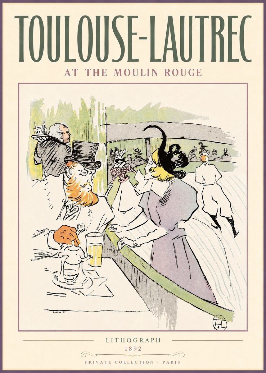 Toulouse-Lautrec At the Moulin Rouge XV No3 - Affiche