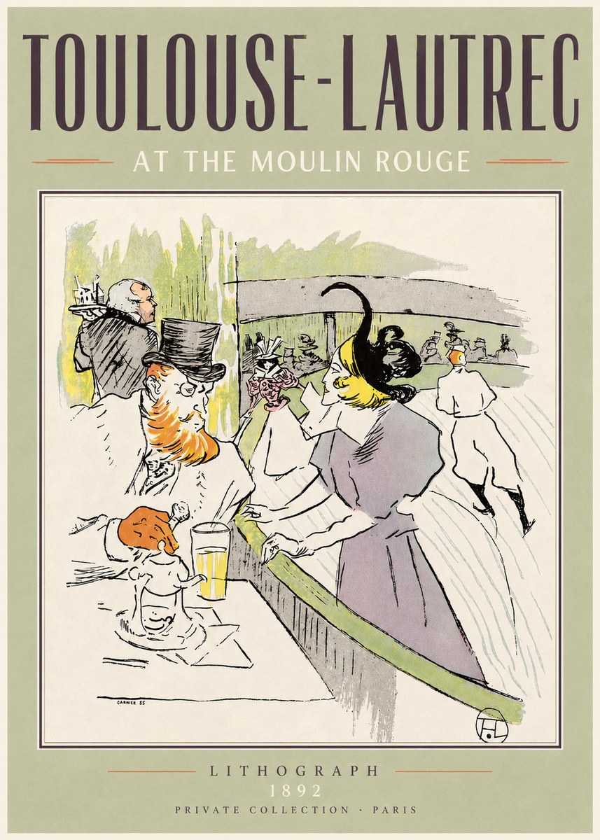 Toulouse-Lautrec At the Moulin Rouge XV No4 - Affiche