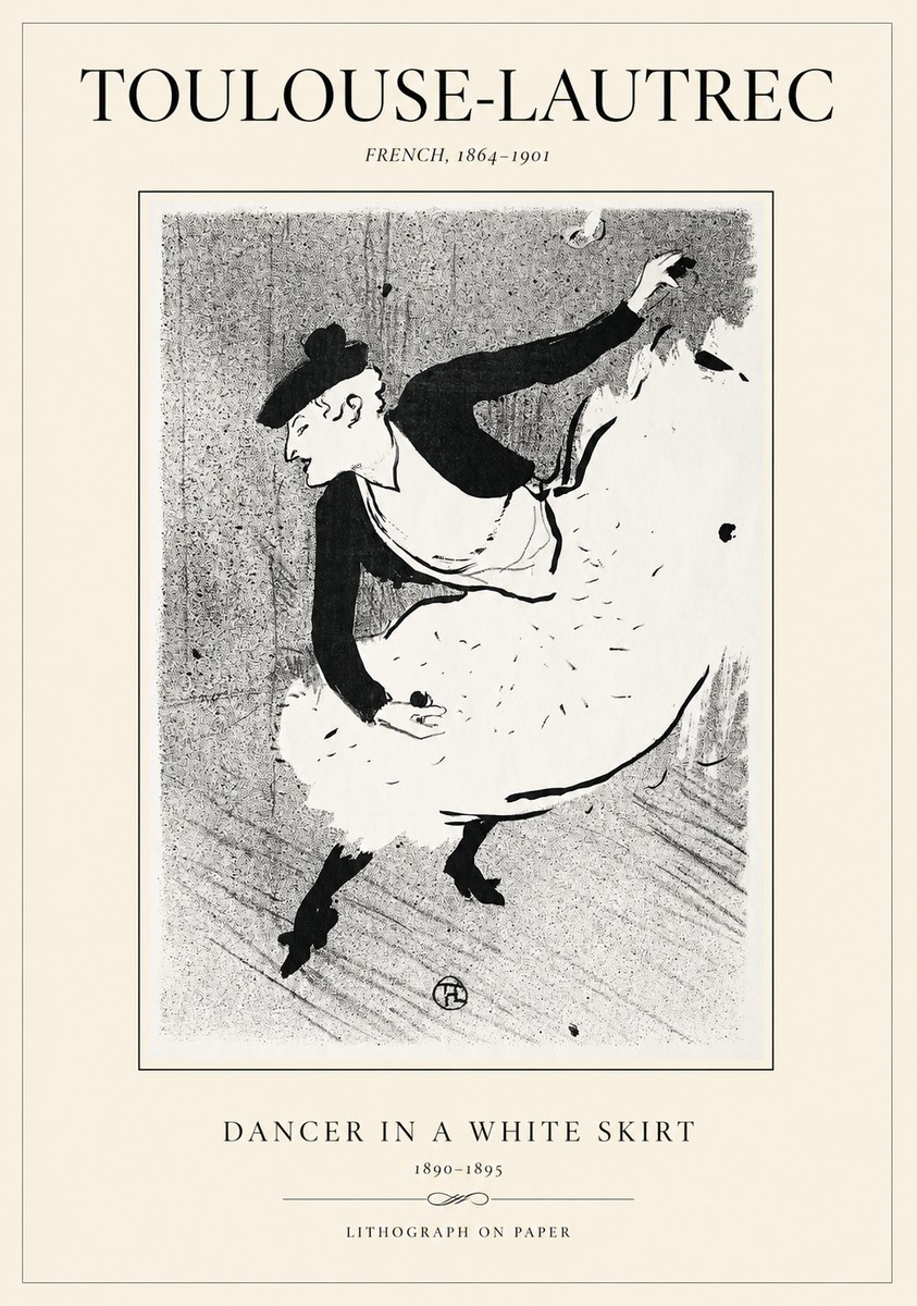 Toulouse-Lautrec Dancer in a White Skirt No1 - Affiche