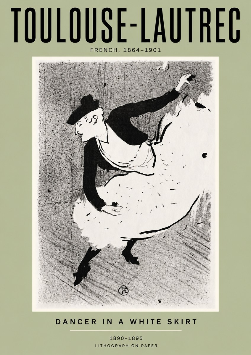 Toulouse-Lautrec Dancer in a White Skirt No2 - Affiche