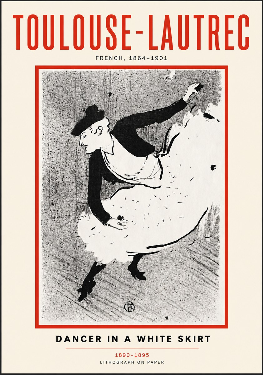 Toulouse-Lautrec Dancer in a White Skirt No3 - Affiche