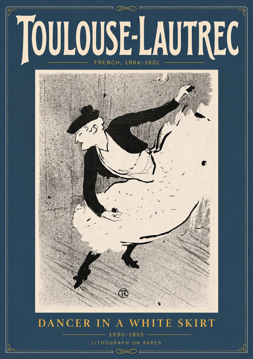 Toulouse-Lautrec Dancer in a White Skirt No4 - Affiche