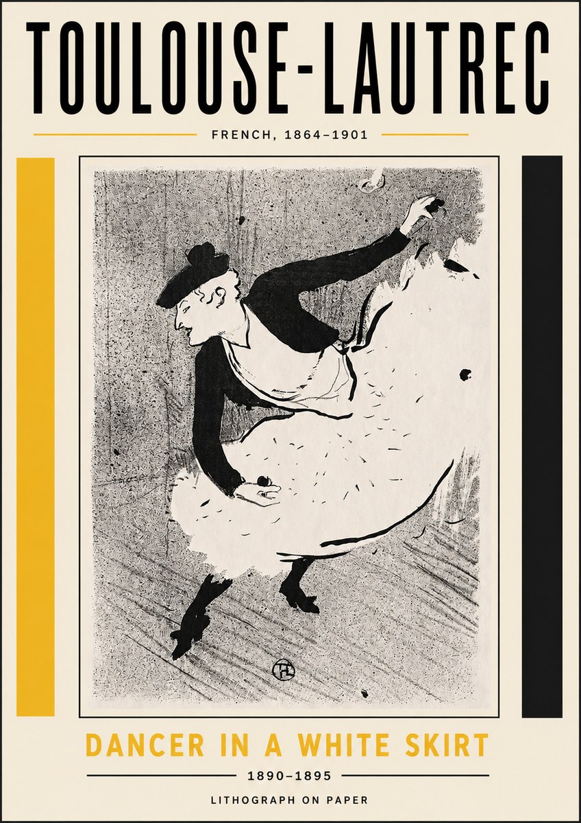 Toulouse-Lautrec Dancer in a White Skirt No5 - Affiche