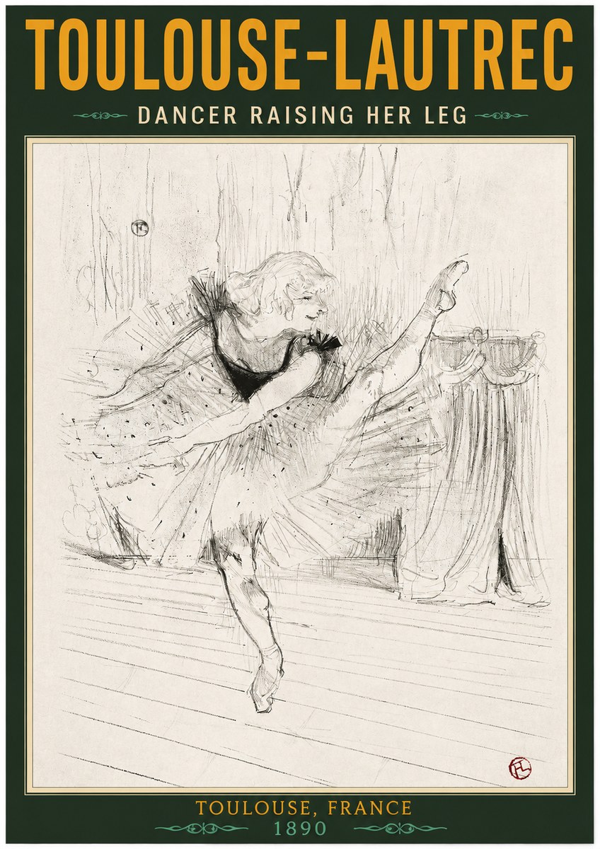 Toulouse-Lautrec Dancer Raising Her Leg No2 - Affiche